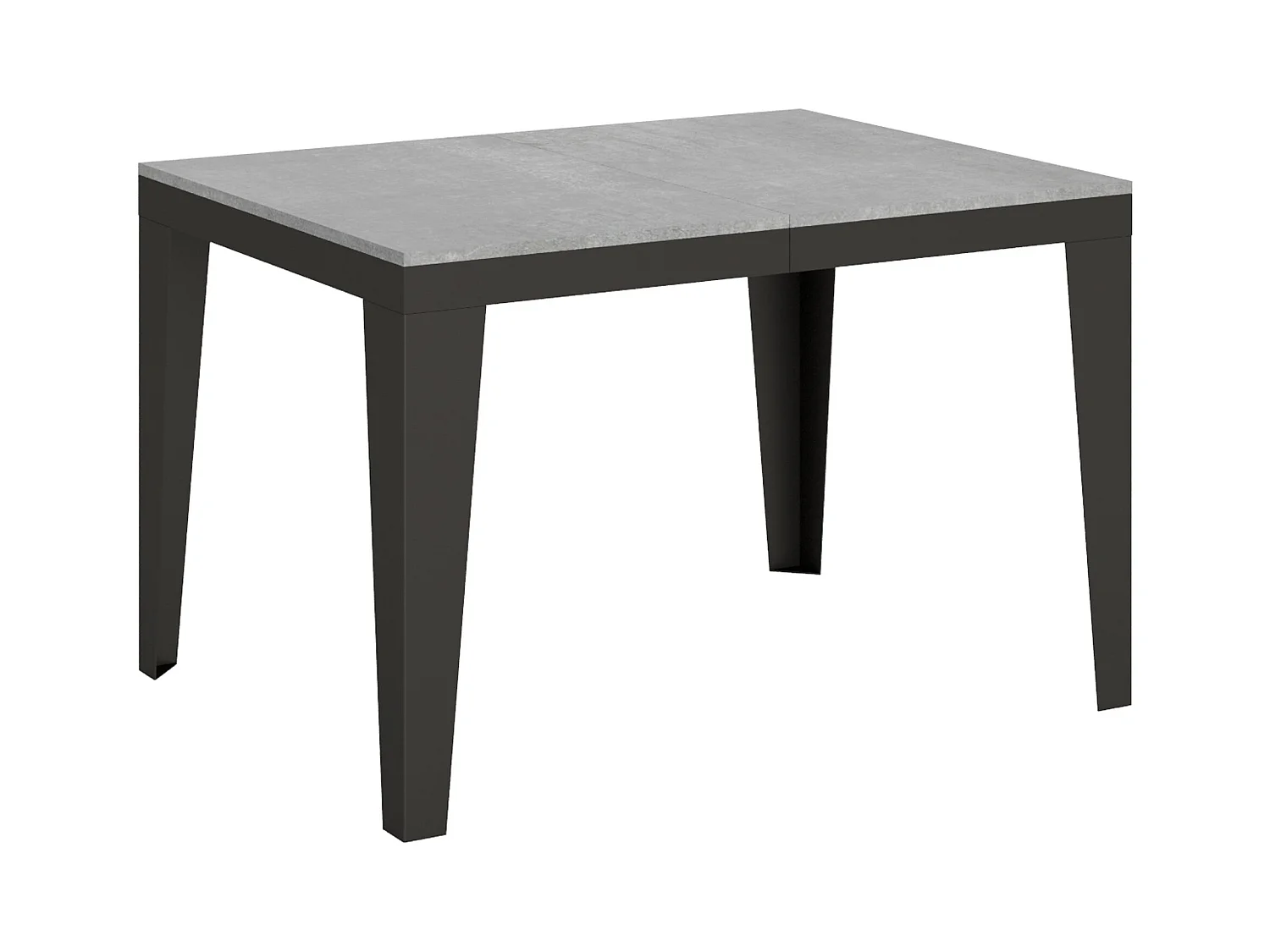 Table extensible 90x120/380 cm Flame Evolution Gris Béton cadre Anthracite