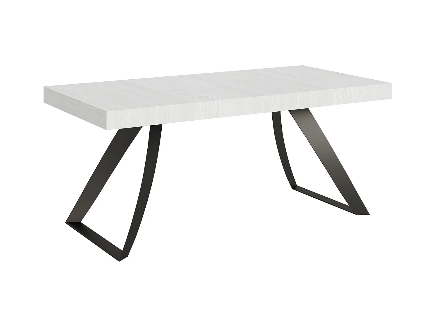 Table extensible 90x180/440 cm Proxy Frêne Blanc cadre Anthracite
