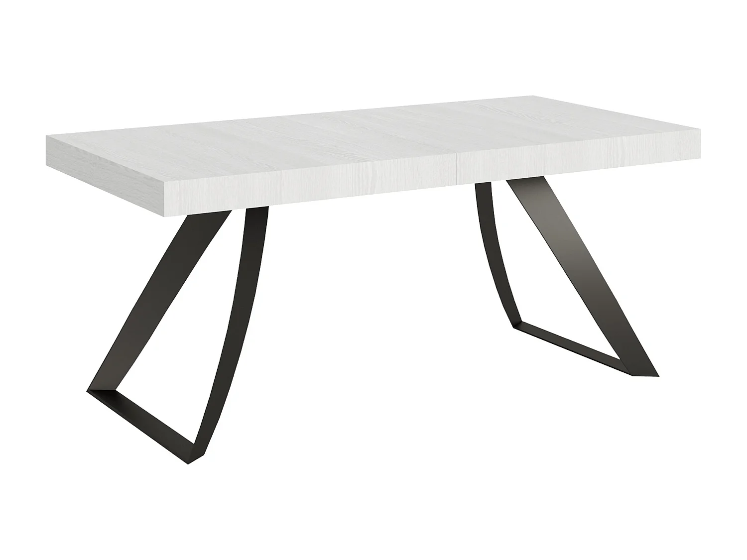 Table extensible 90x180/440 cm Proxy Frêne Blanc cadre Anthracite