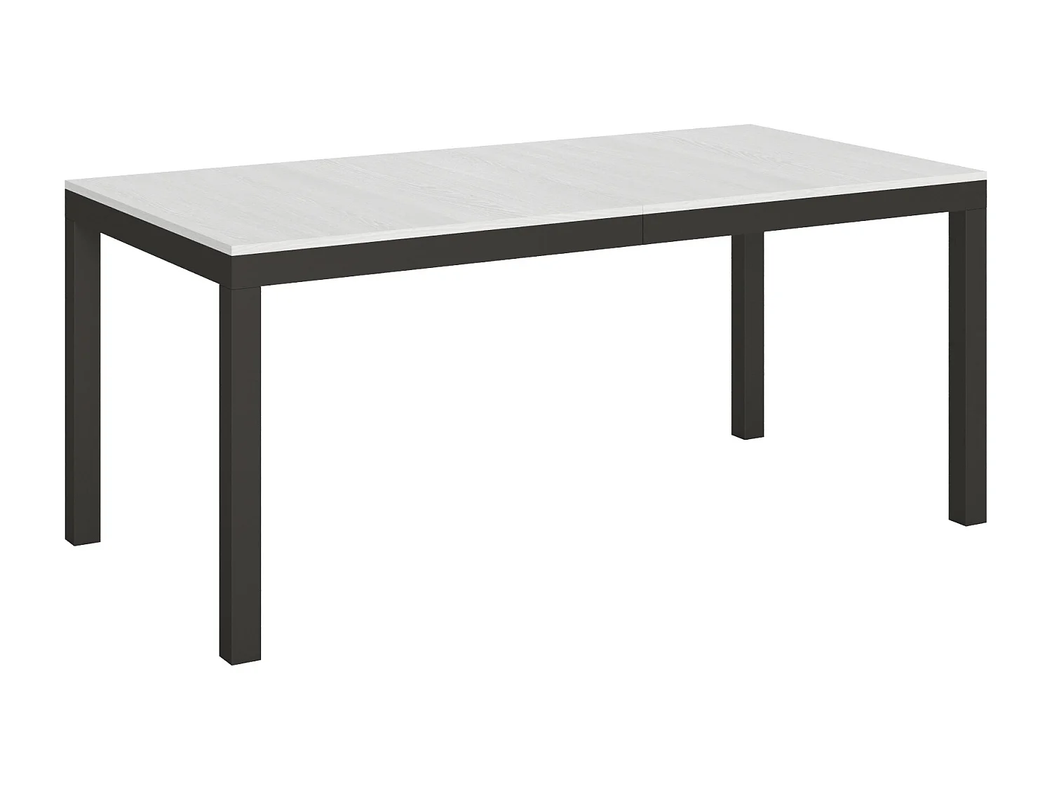 Udtræksbord 90x180/284 cm Everyday Evolution Hvid Ask stel Antracit