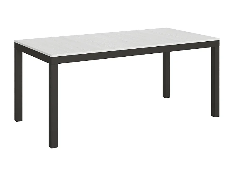 Table extensible 180/284x90 cm Everyday Evolution frêne blanc cadre et pieds anthracite