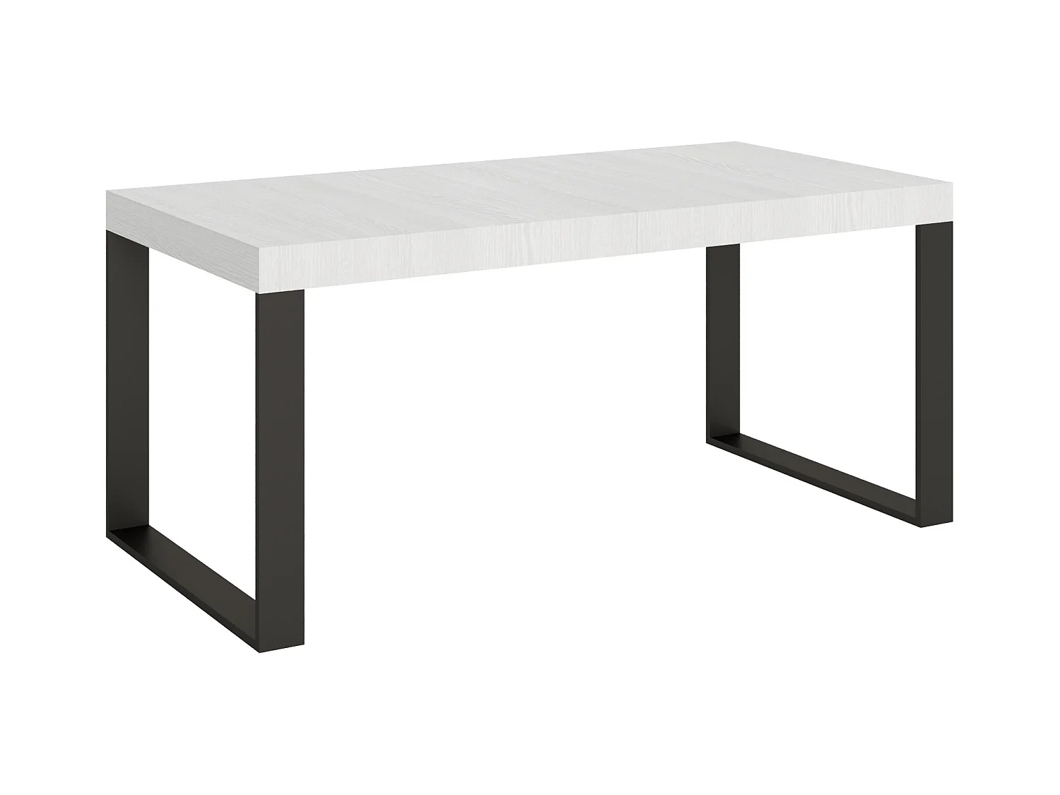 Table extensible 90x180/284 cm Tecno Premium Frêne Blanc cadre Anthracite