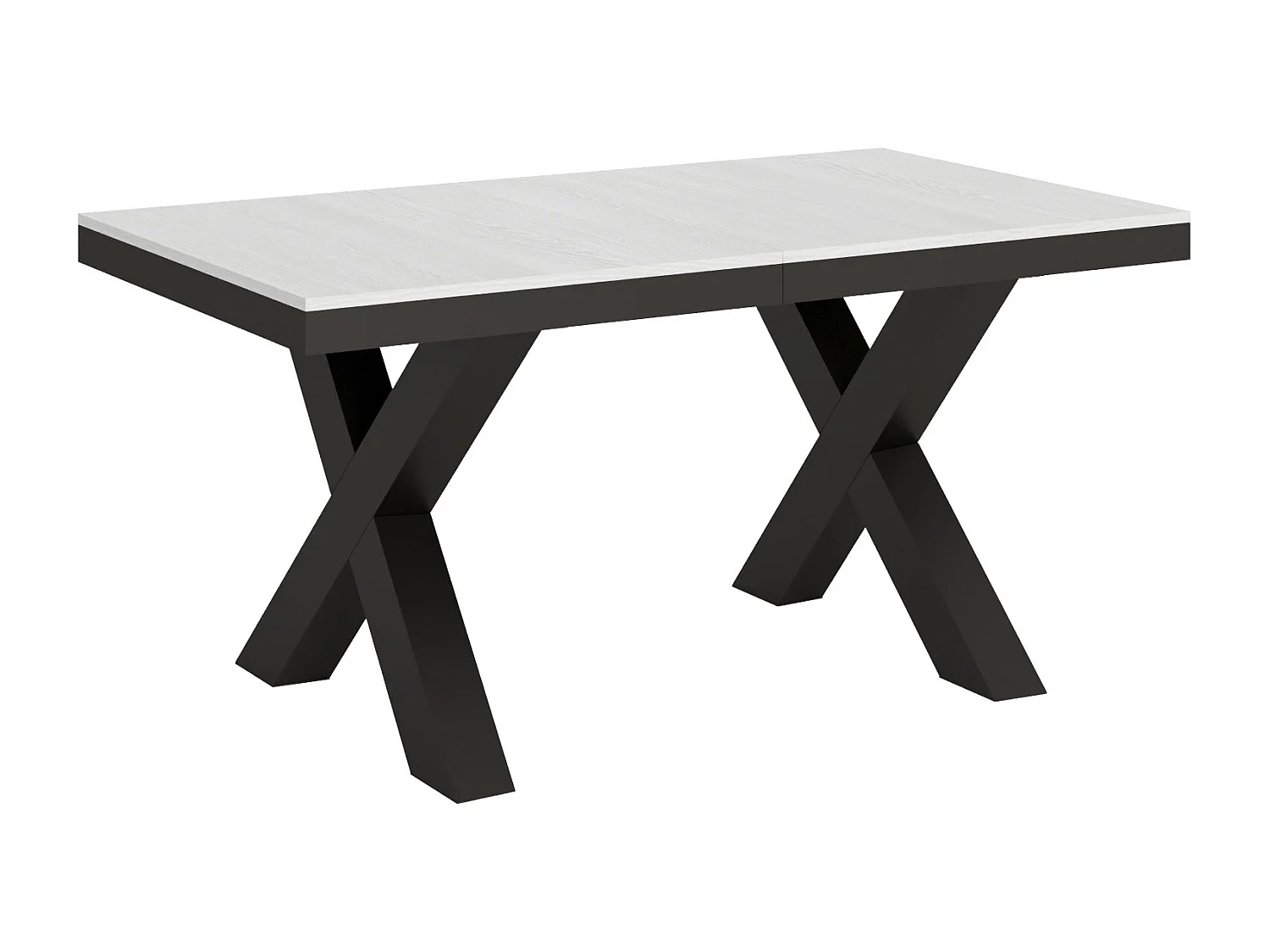 Uitschuifbare tafel 90x160/264 cm Traffic Evolution eiken wit frame antraciet