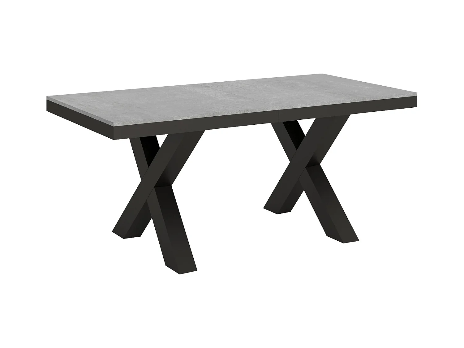 Table extensible 90x180/284 cm Traffic Evolution Gris Béton cadre Anthracite