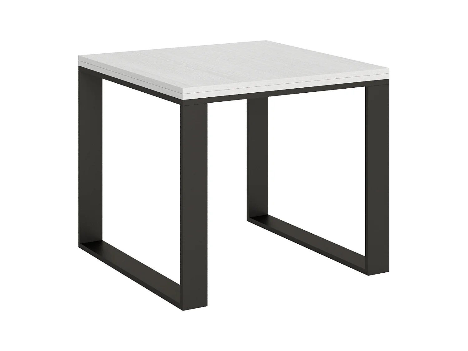 Table extensible portefeuille 90x90/180 cm Tecno Libra Frêne Blanc cadre Anthracite