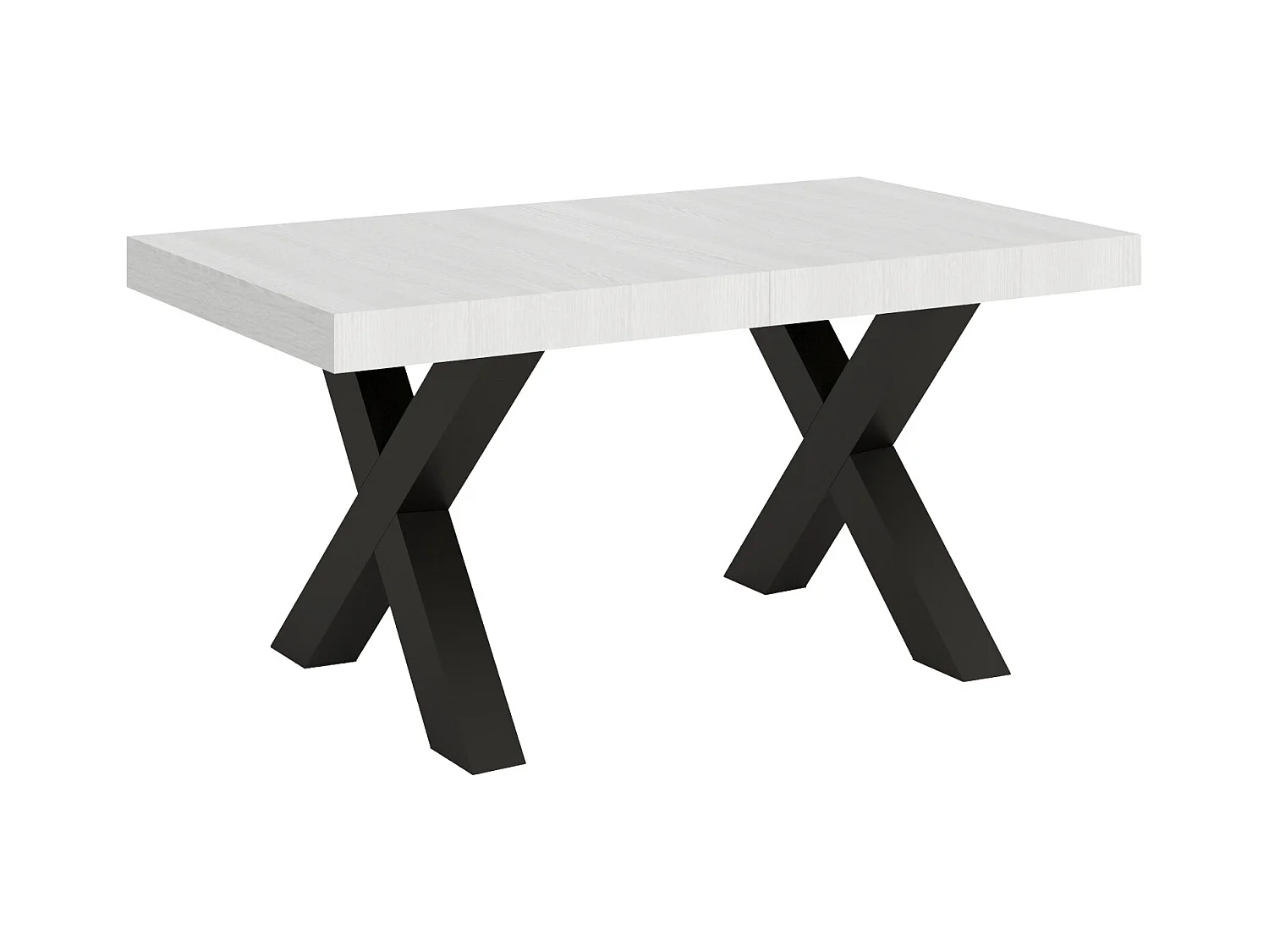 Table extensible 90x160/420 cm Traffic Frêne Blanc cadre Anthracite