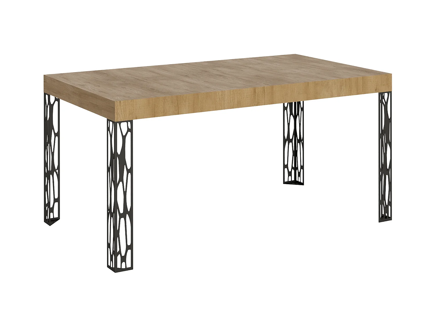Mesa extensible 90x160/264 cm Ghibli Roble Natural estructura Antracita