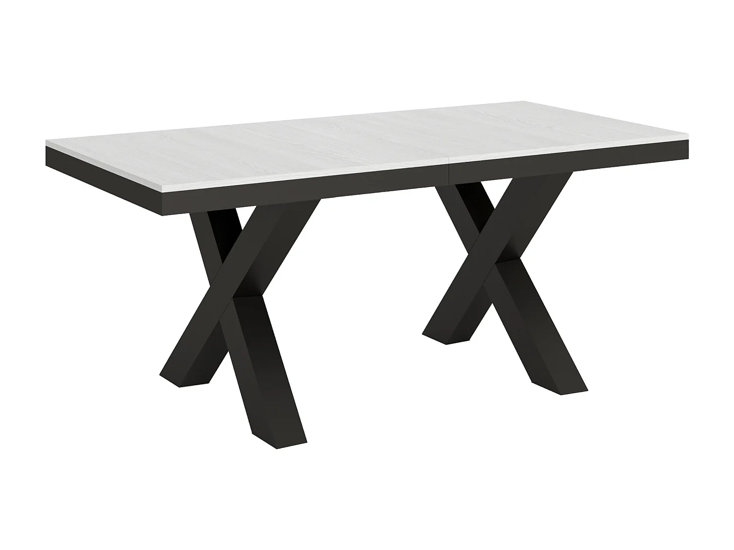 Mesa de jantar extensível 90x180/284 cm Traffic Evolution Cinza Branca quadro Antracite