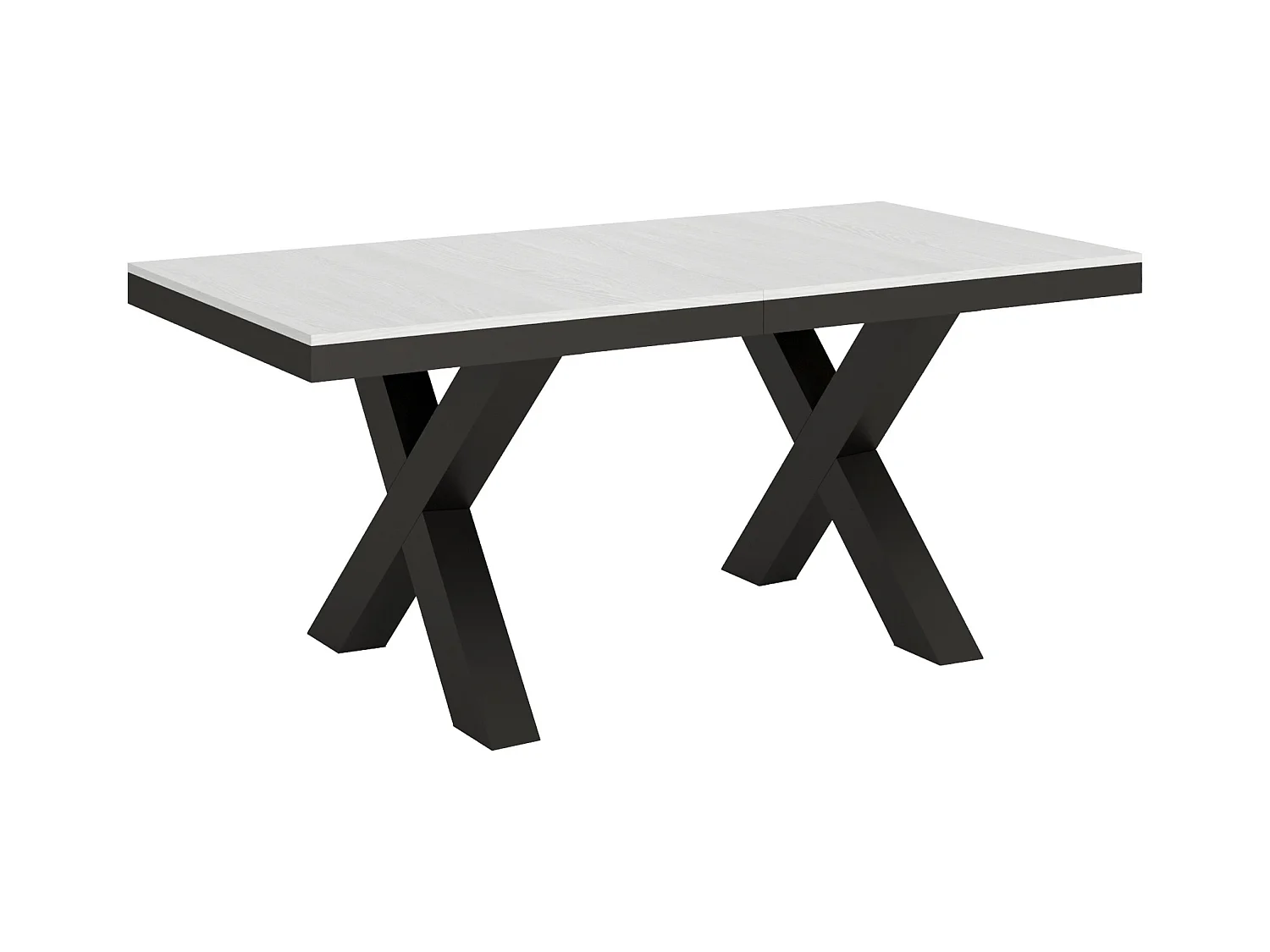 Table extensible 90x180/284 cm Traffic Evolution Frêne Blanc cadre Anthracite