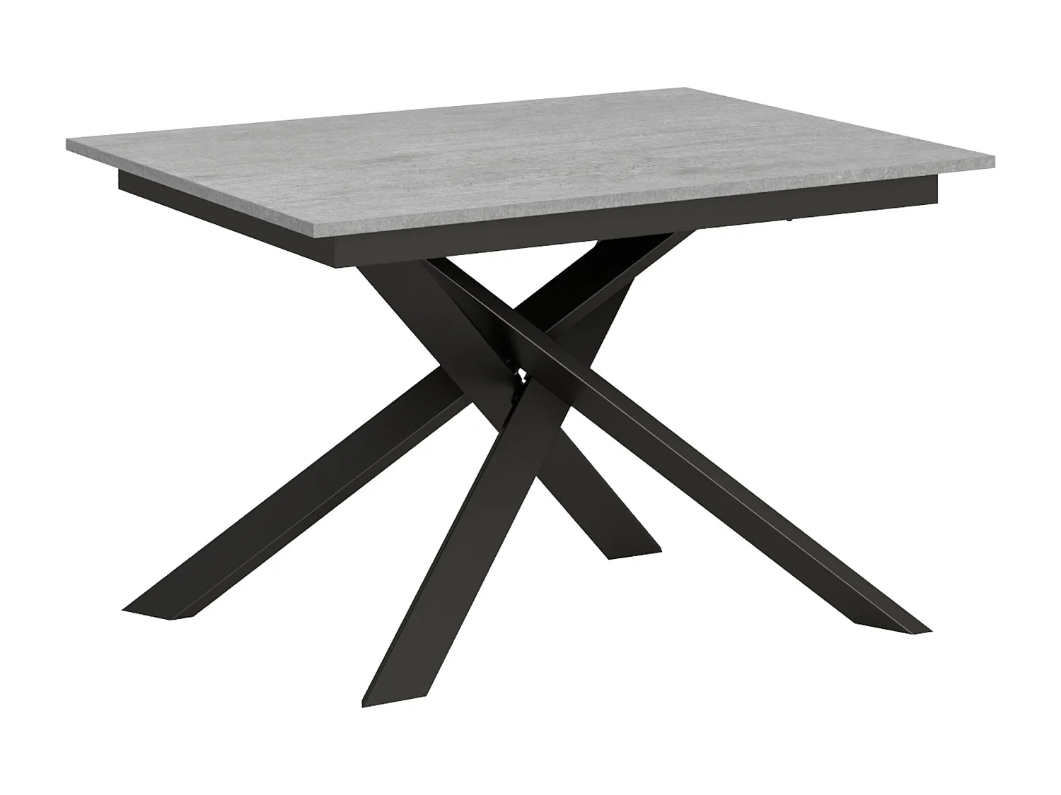 Mesa de jantar extensível 90x120/180 cm Ganty Cimento - borda em tom quadro Antracite