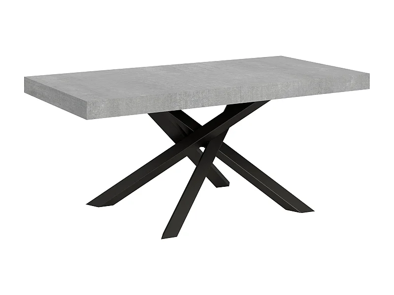 Table extensible 90x180/440 cm Volantis Gris Béton cadre Anthracite