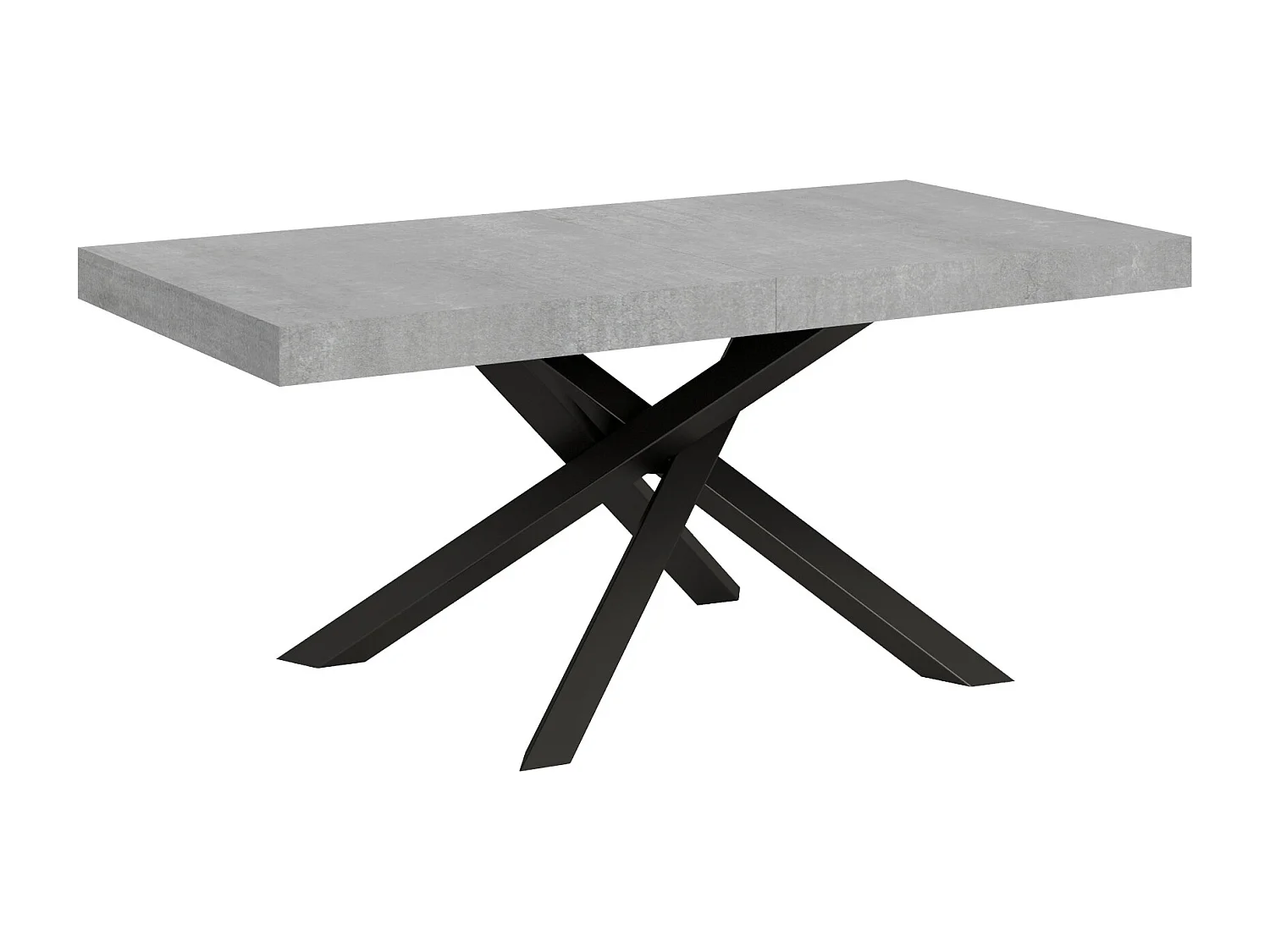 Table extensible 180/440x90 cm Volantis gris béton pieds anthracite
