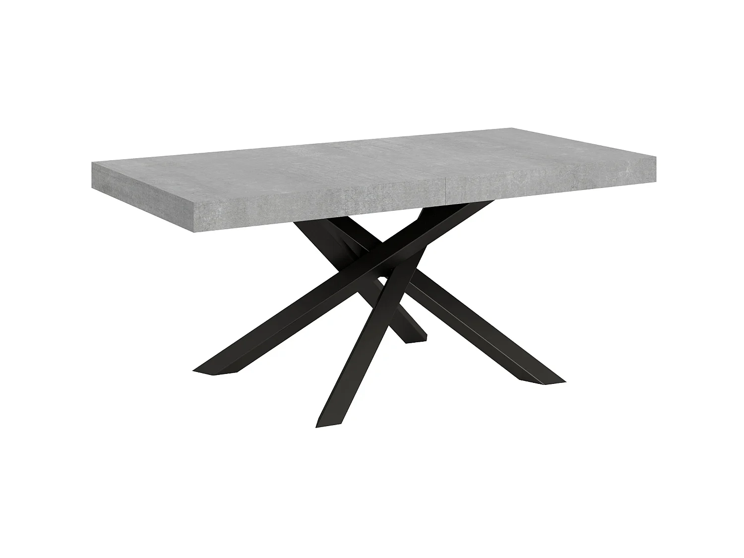 Table extensible 180/440x90 cm Volantis gris béton pieds anthracite