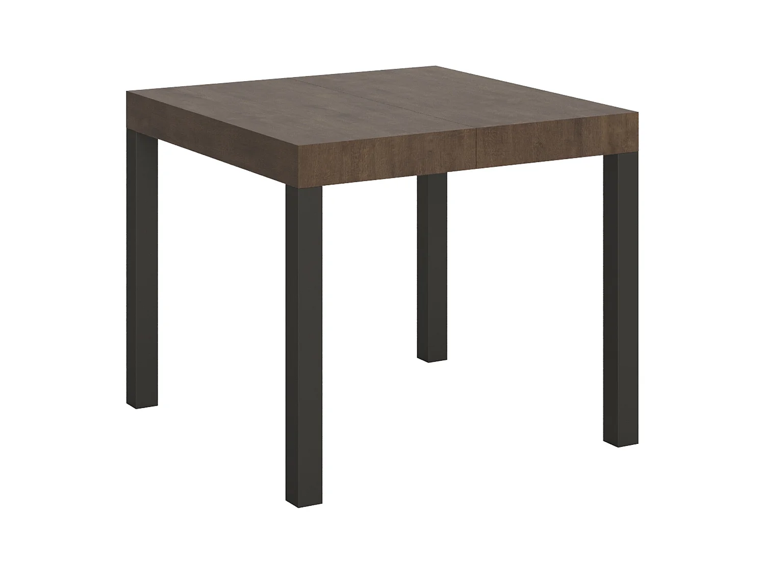 Kleine vierkante uitschuifbare tafel 90x90/246 cm Karry-Kleur Bruin