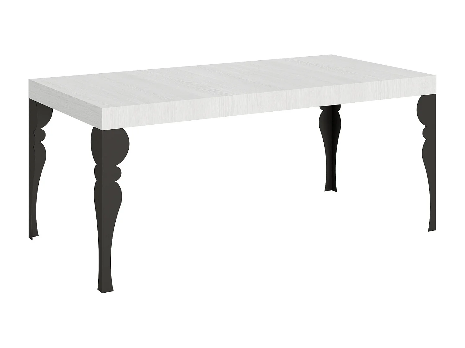 Mesa extensible 90x180/440 cm Paxon Blanco Fresno Estructura Antracita