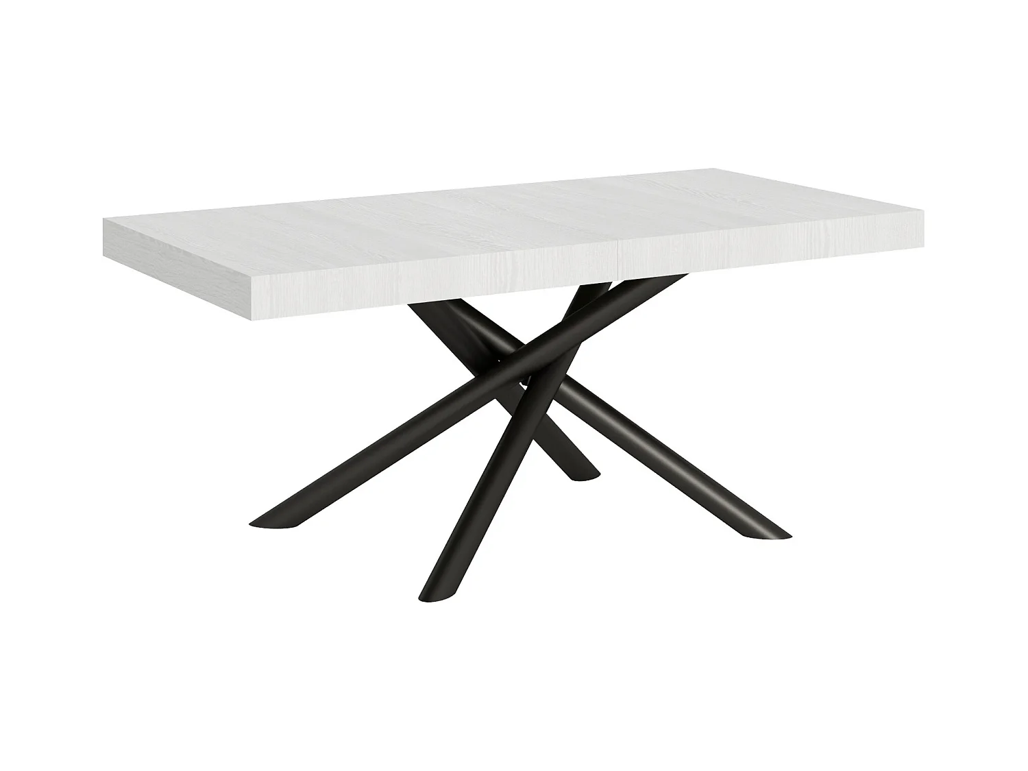 Table extensible 90x180/284 cm Famas Frêne Blanc cadre Anthracite