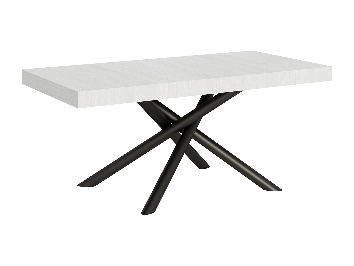 Table extensible 90x180/284 cm Famas Frêne Blanc cadre Anthracite