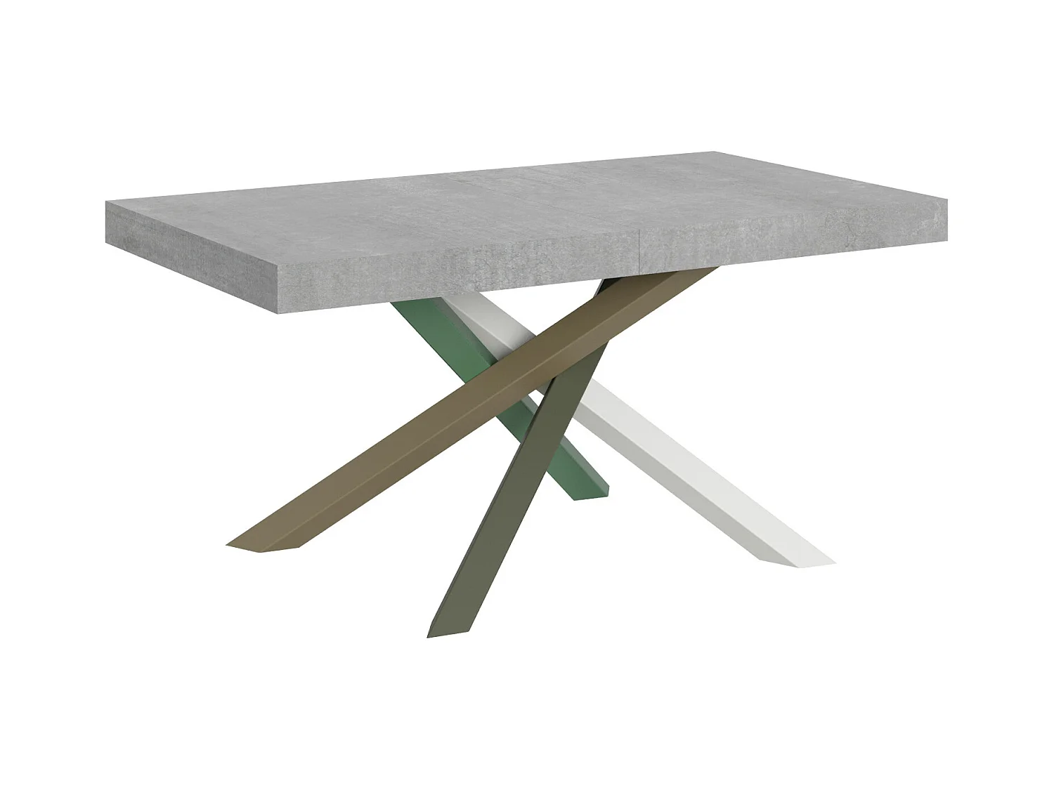 Table extensible 90x160/420 cm Volantis Gris Béton cadre 4/A