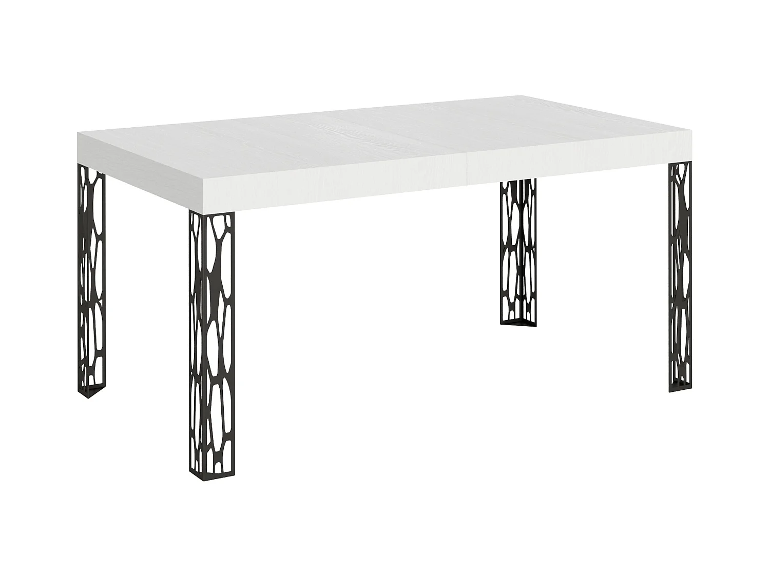 Table extensible 90x160/264 cm Ghibli Frêne Blanc cadre Anthracite