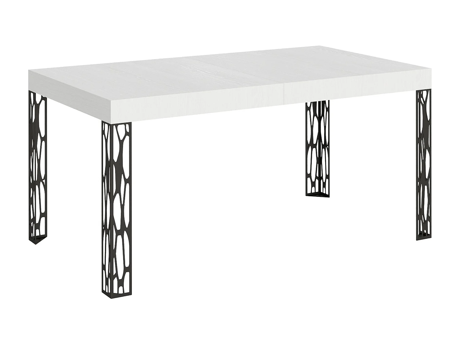 Table extensible 90x160/264 cm Ghibli Frêne Blanc cadre Anthracite