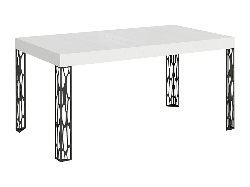 Table extensible 90x160/264 cm Ghibli Frêne Blanc cadre Anthracite