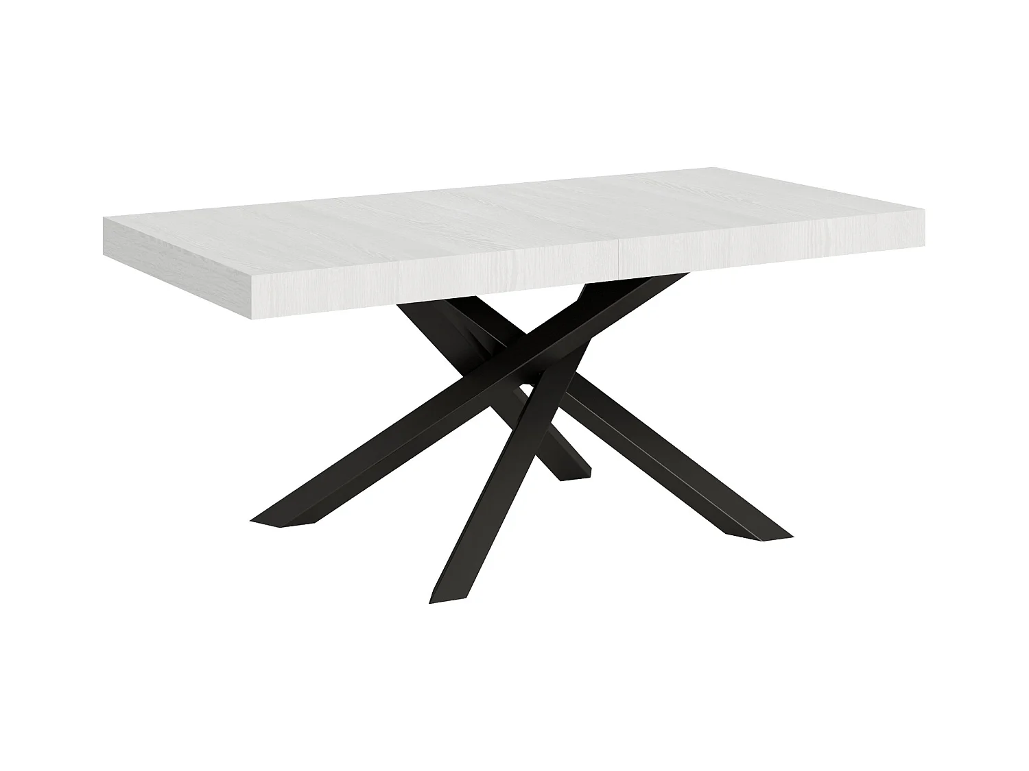 Table extensible 90x180/284 cm Volantis Frêne Blanc cadre Anthracite