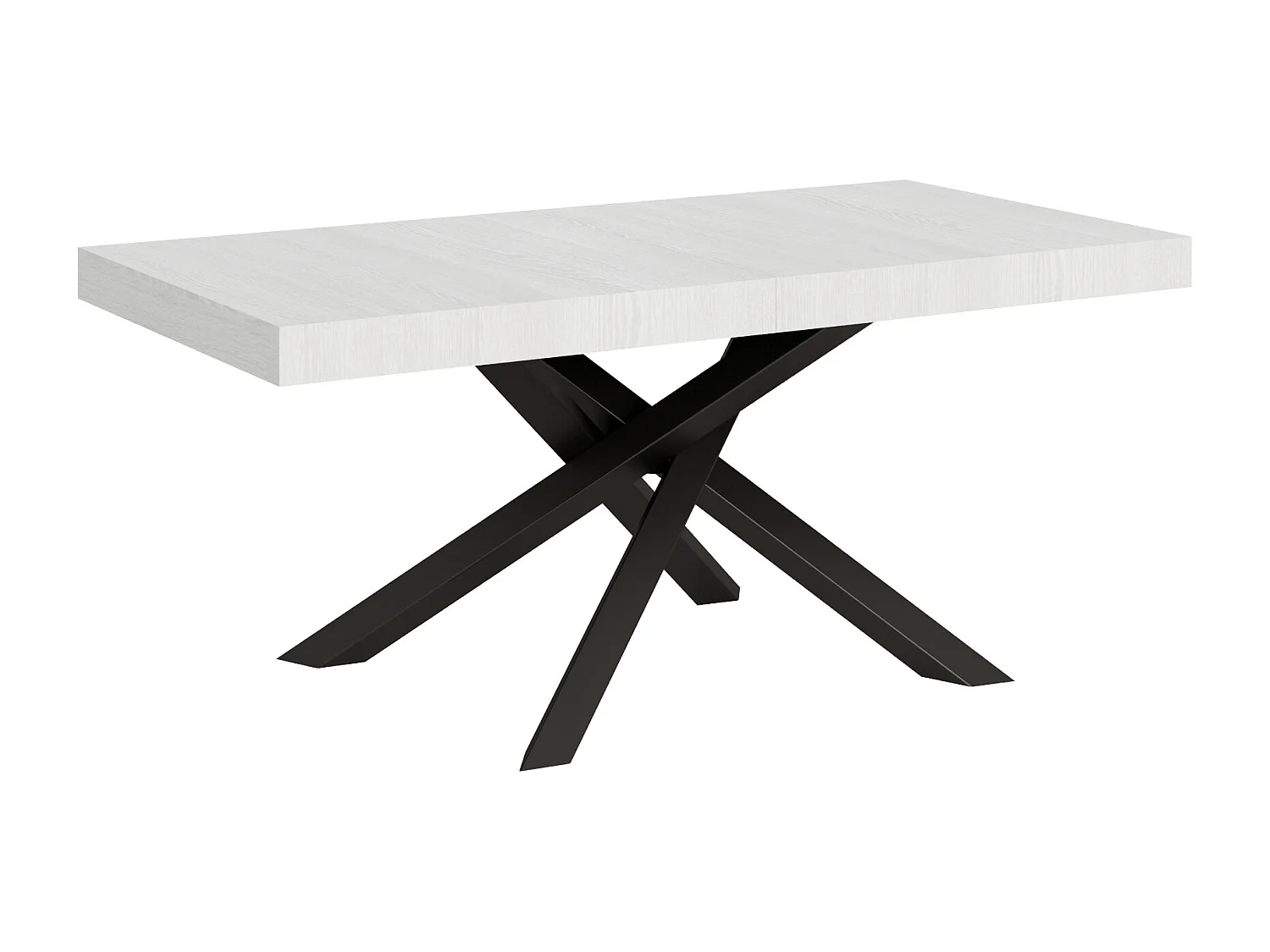 Table extensible 180/284x90 cm Volantis frêne blanc pieds anthracite