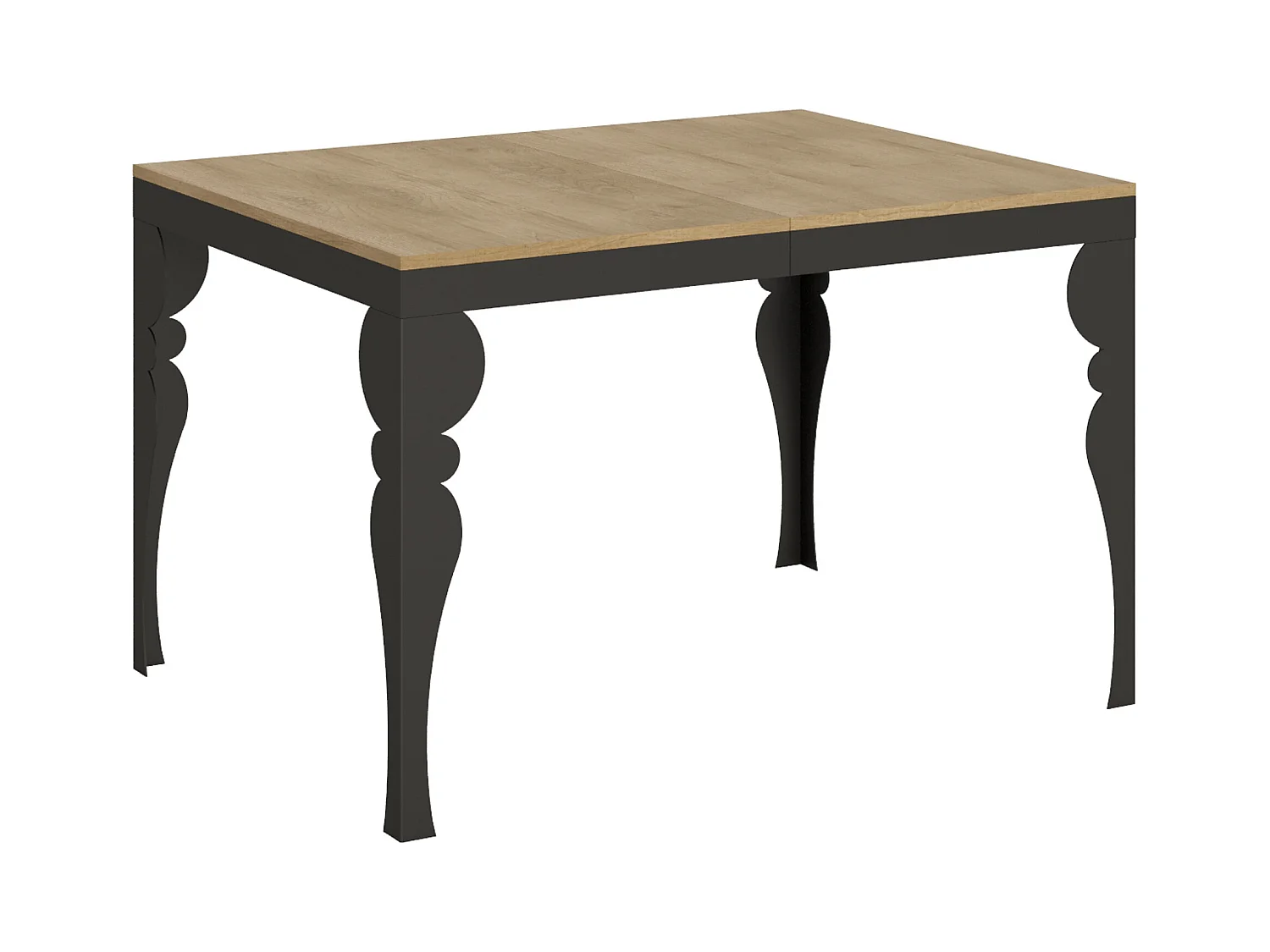Table extensible 90x120/224 cm Paxon Evolution Chêne Nature cadre Anthracite
