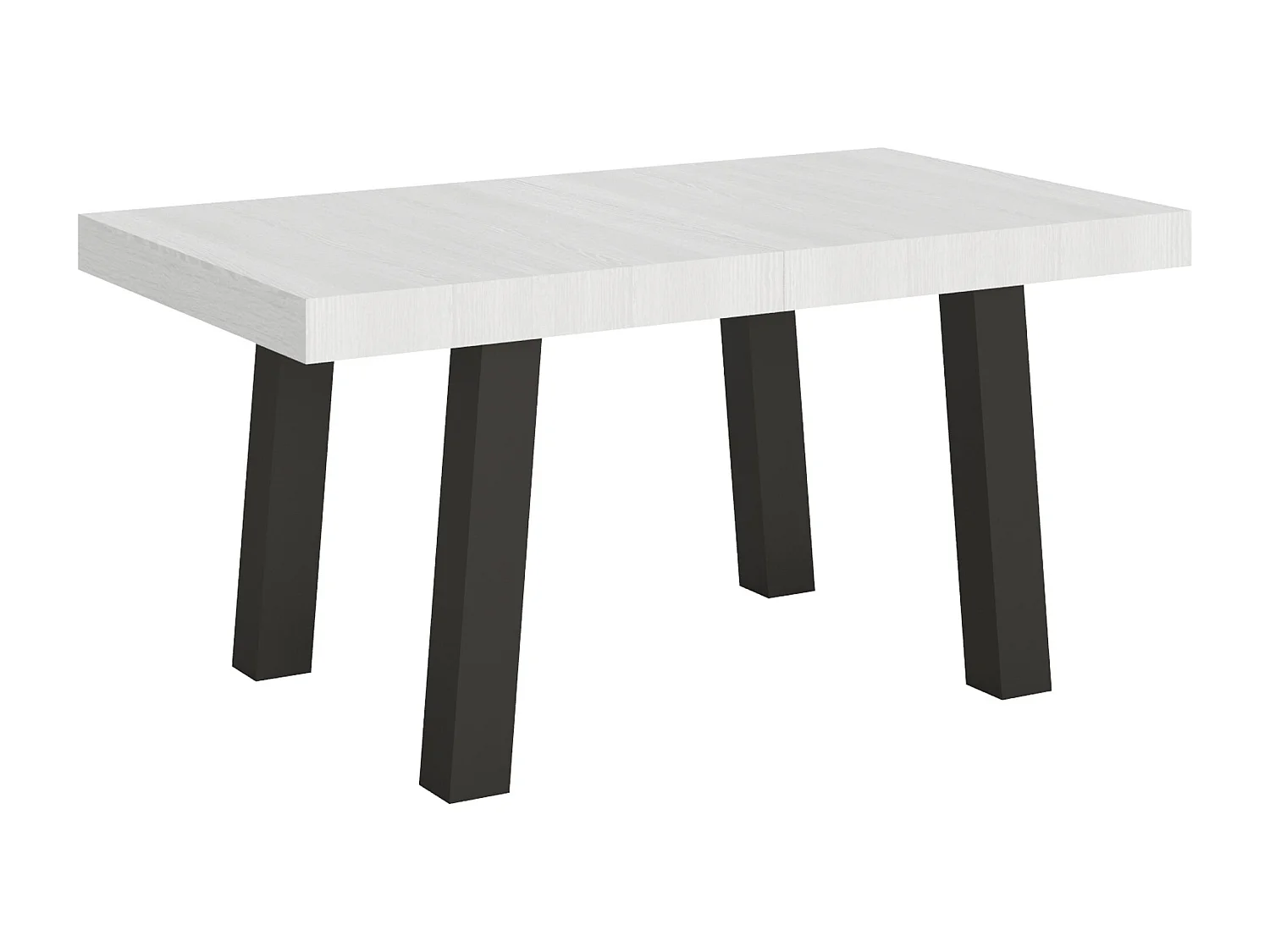 Table extensible 90x160/264 cm Bridge Frêne Blanc cadre Anthracite