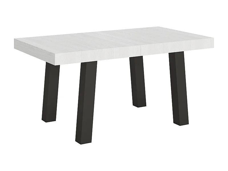 Table extensible 90x160/264 cm Bridge Frêne Blanc cadre Anthracite