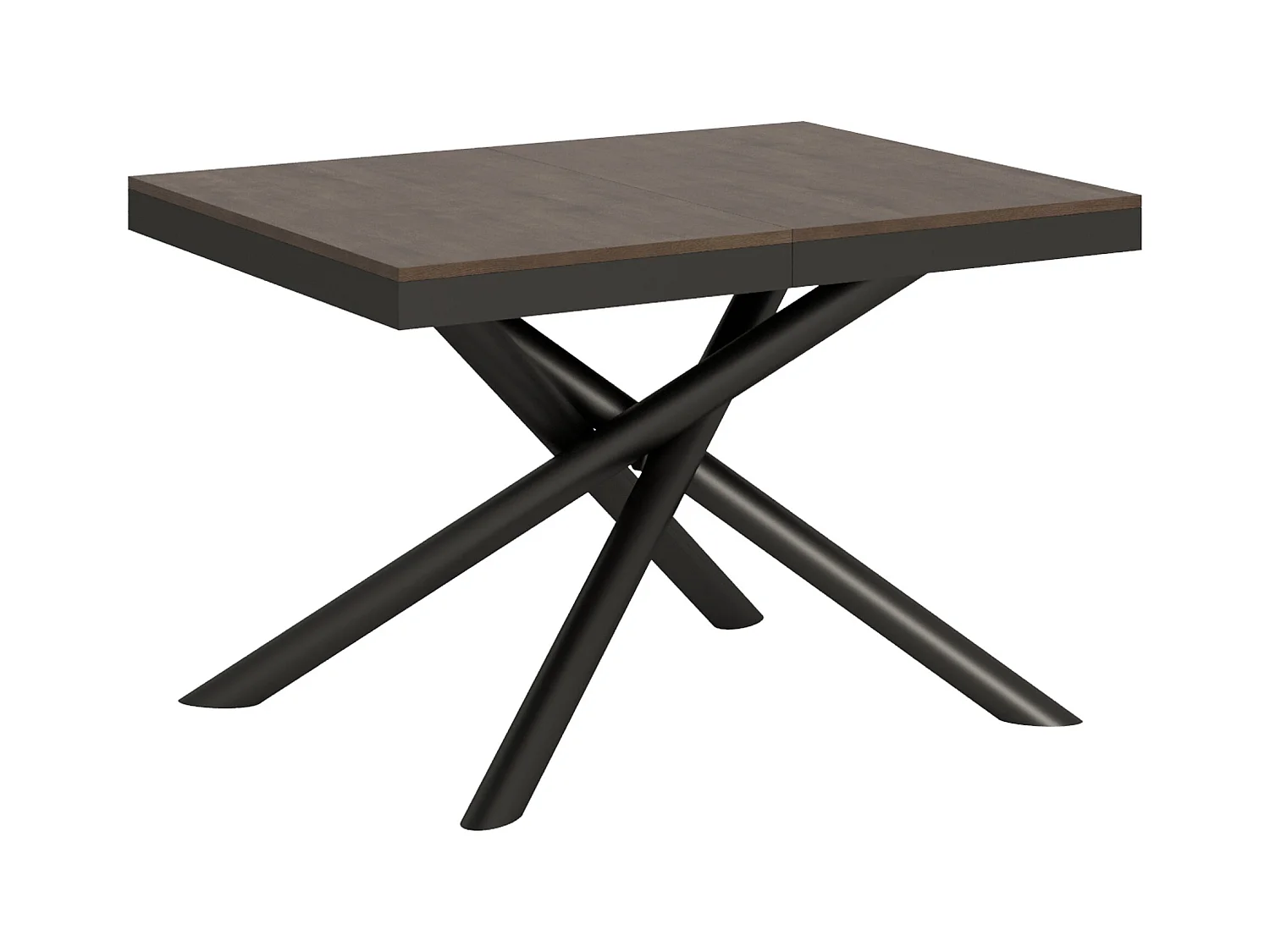 Table extensible 90x120/224 cm Famas Evolution Noyer cadre Anthracite