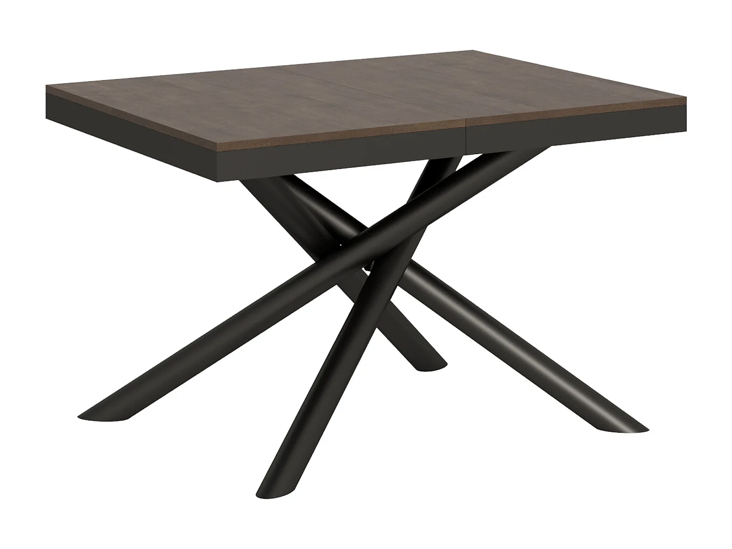 Table extensible 90x120/224 cm Famas Evolution Noyer cadre Anthracite