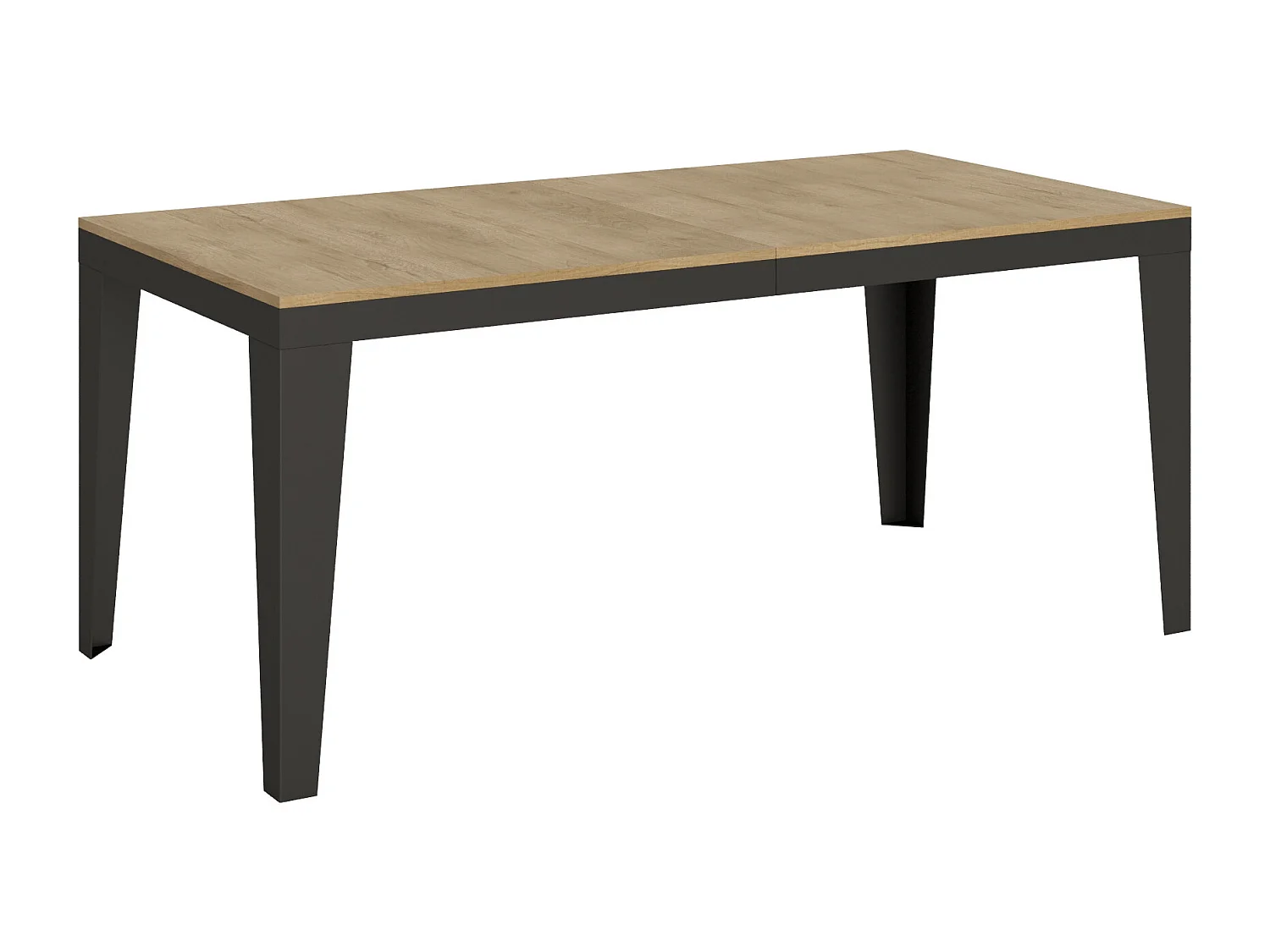 Table extensible 180/284x90 cm Flame Evolution chêne nature cadre et pieds anthracite