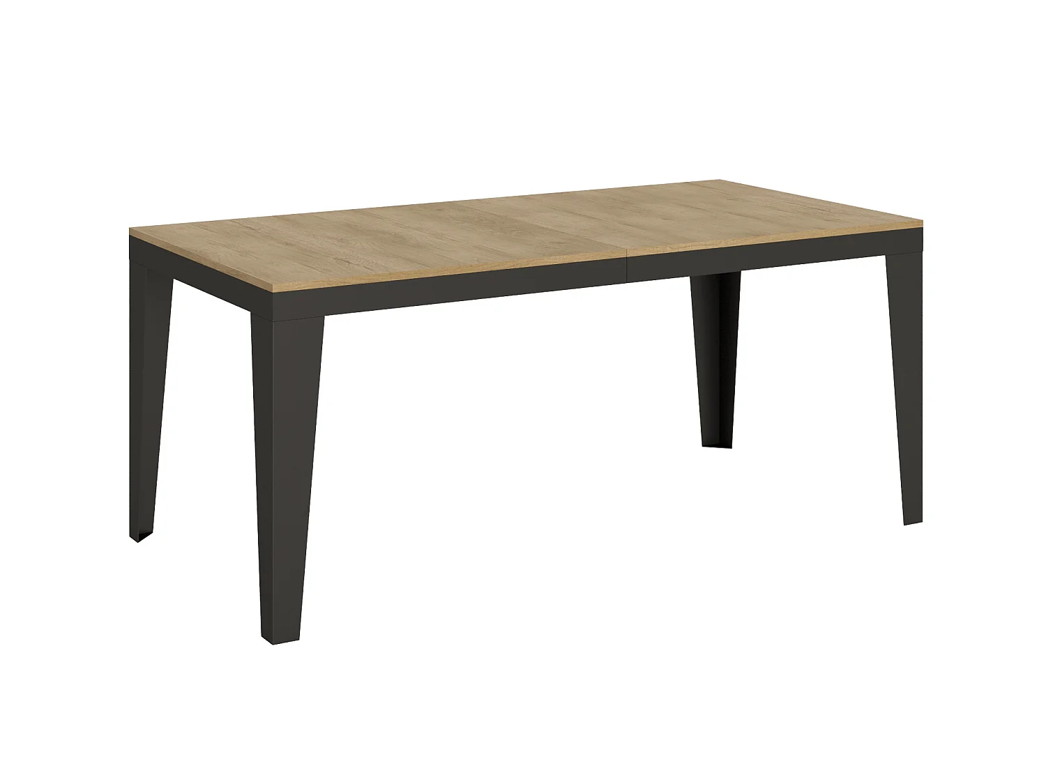 Udtræksbord 90x180/284 cm Flame Evolution Naturlig Eg med Antracitgrå stel