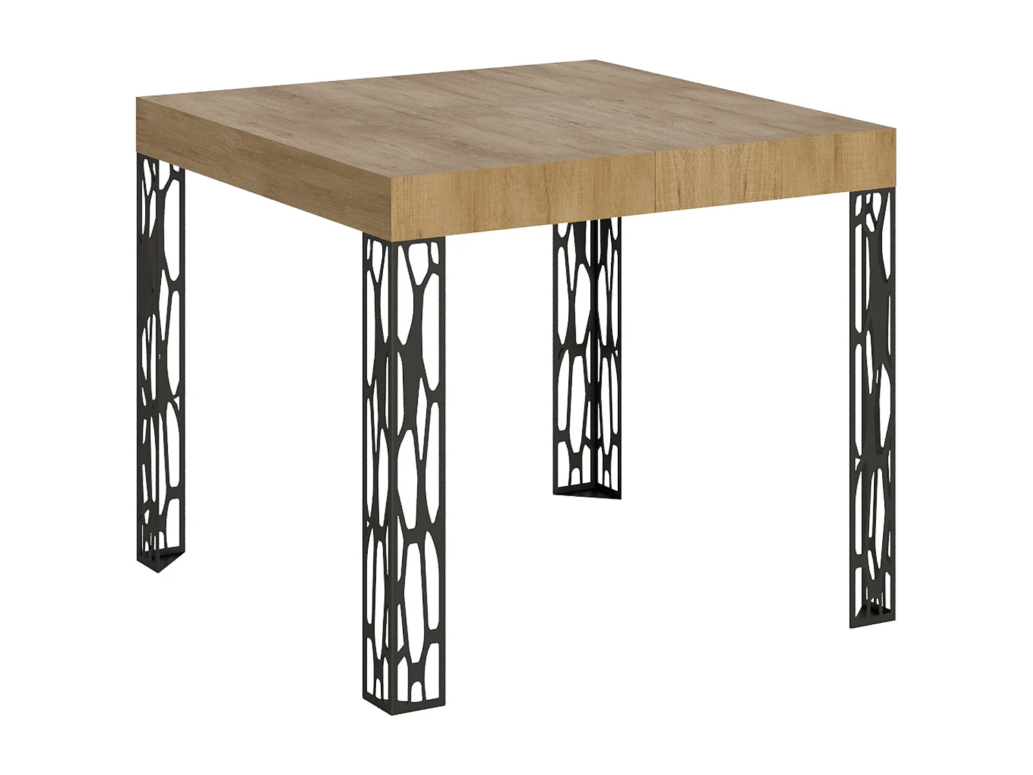 Uitschuifbare tafel 90x90/246 cm Ghibli natuur eiken frame antraciet