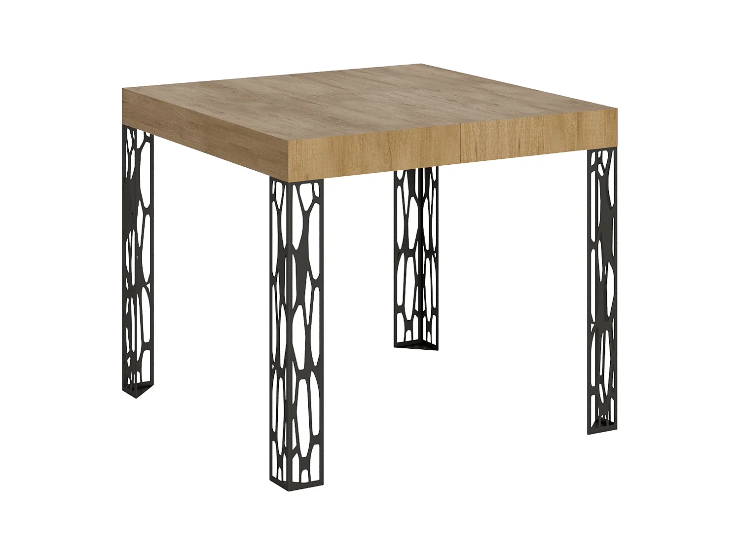 Table extensible 90x90/246 cm Ghibli Chêne Nature cadre Anthracite