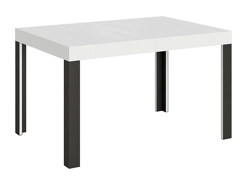 Mesa de jantar extensível 90x130/234 cm Linea Cinza Branca quadro Antracite