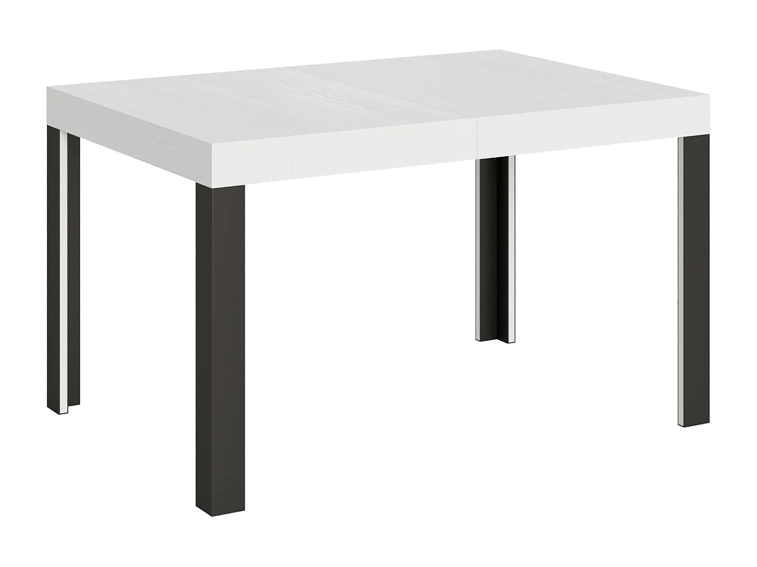 Table extensible 90x130/234 cm Linea Frêne Blanc cadre Anthracite