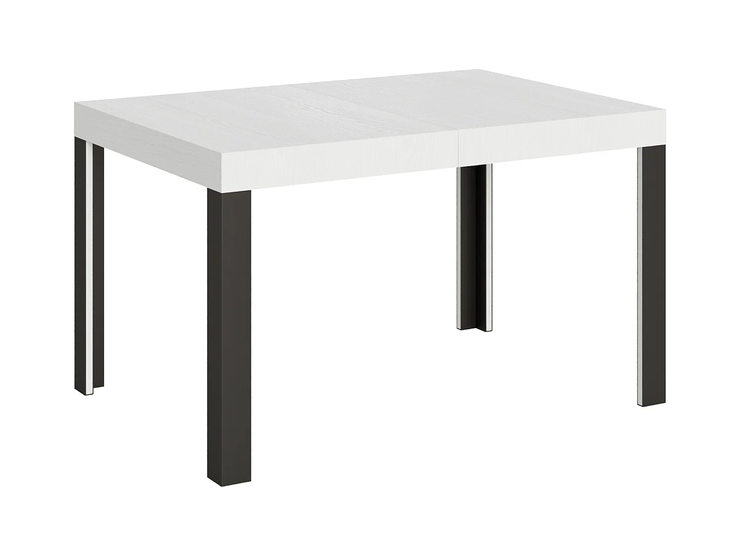 Table extensible 90x130/234 cm Linea Frêne Blanc cadre Anthracite