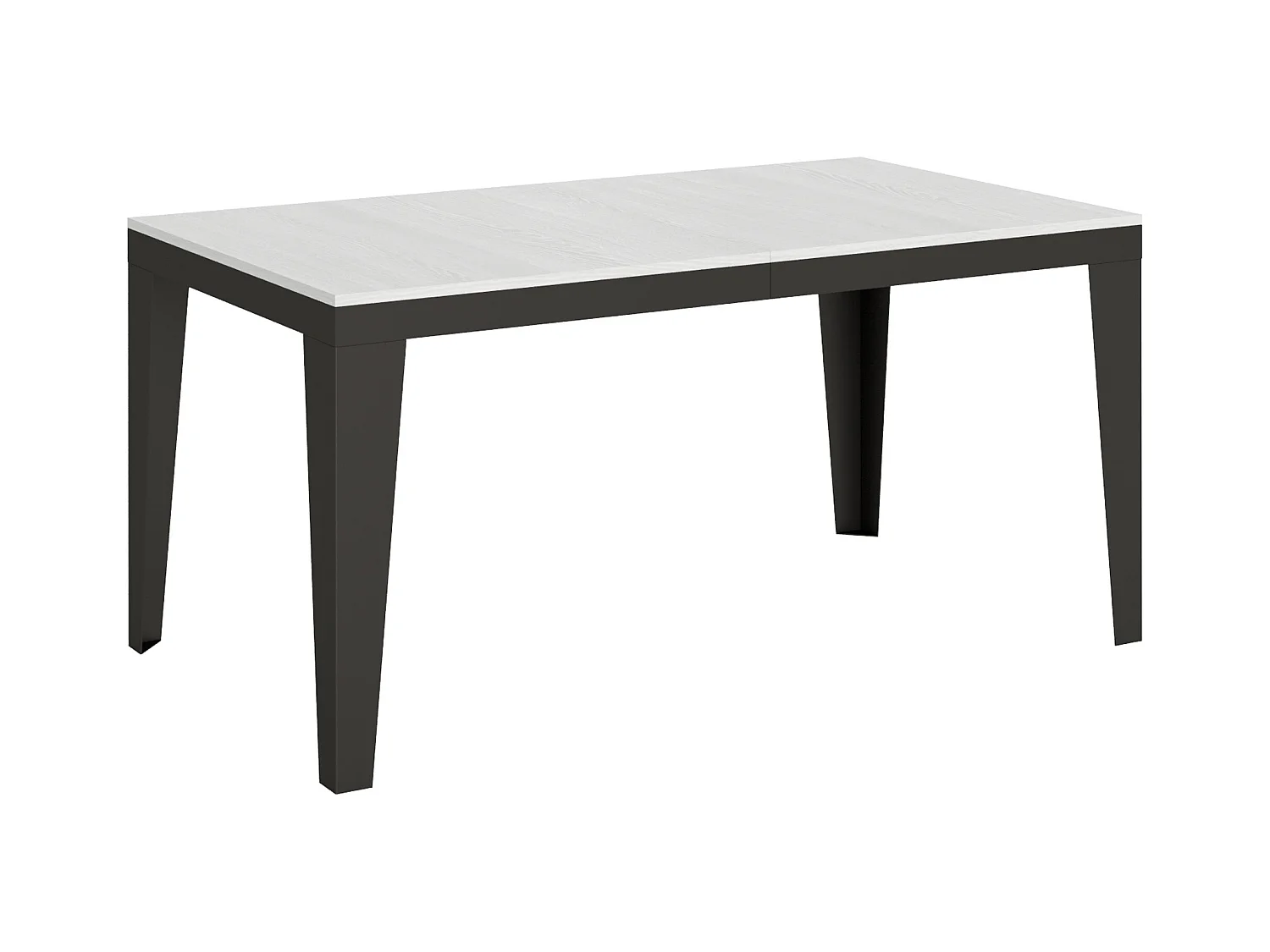 Table extensible 90x160/420 cm Flame Evolution Frêne Blanc cadre Anthracite