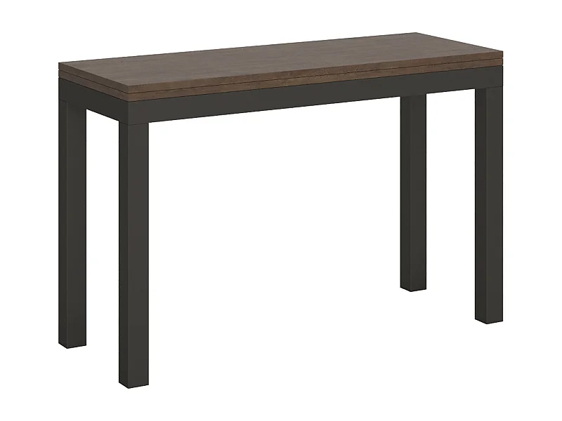 Table extensible portefeuille 120/200x45/90 cm Everyday Double Noyer cadre Anthracite