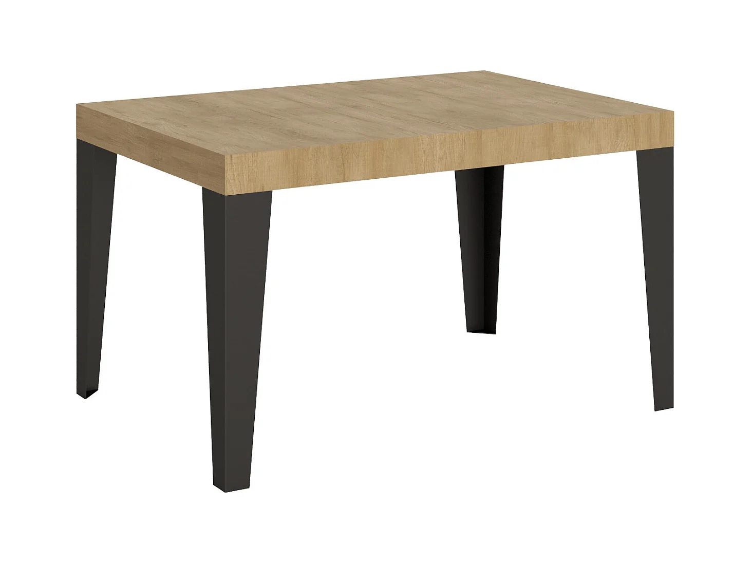 Table extensible 90x130/390 cm Flame Chêne Nature cadre Anthracite