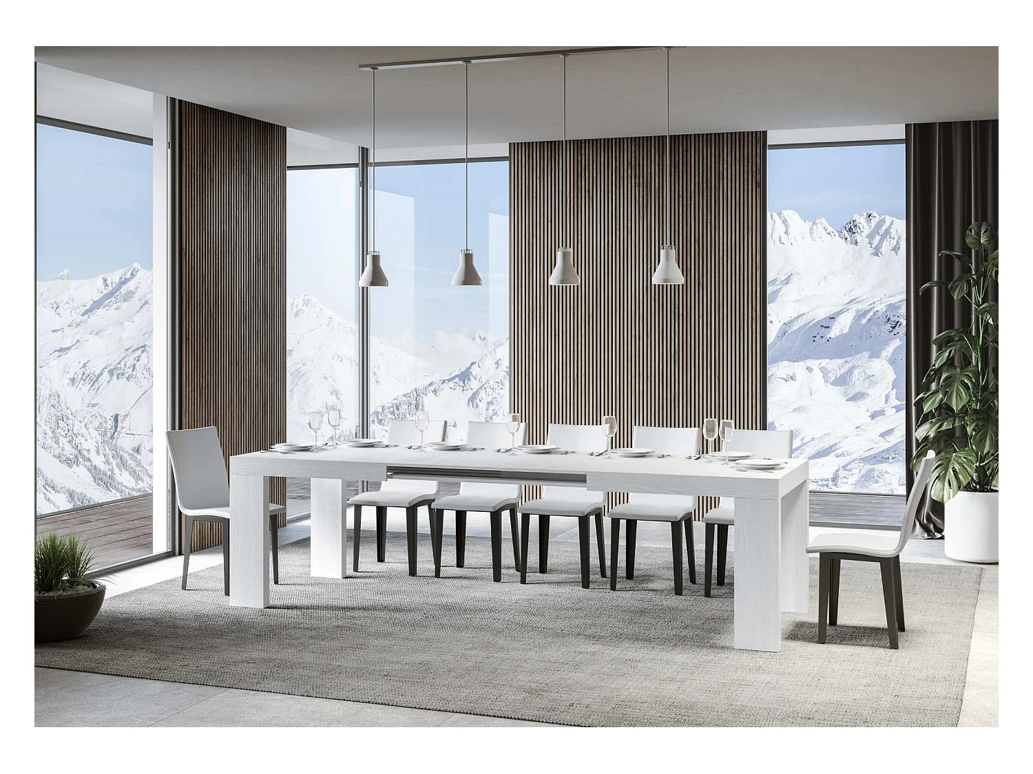 Ausziehbarer Tisch 90x160/264 cm Roxell White Ash