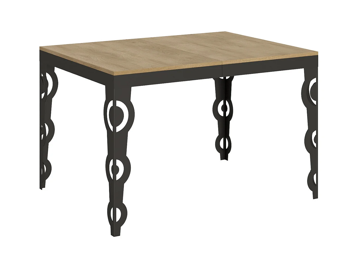 Uitschuifbare tafel 90x120/380 cm Karamay Evolution Oak Nature Antraciet frame