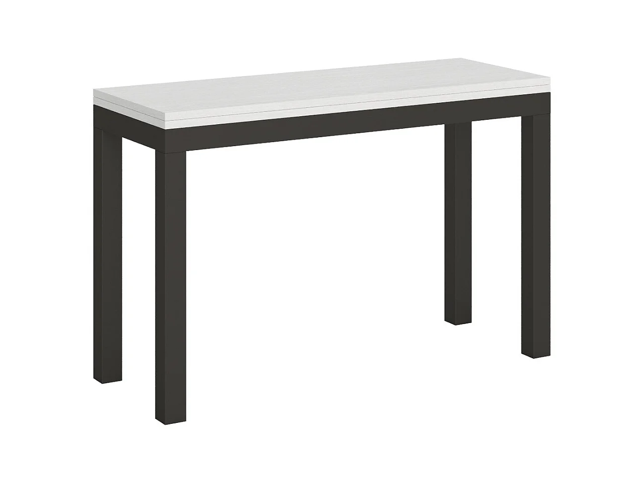 Table extensible portefeuille 120/200x45/90 cm Everyday Double Frêne Blanc cadre Anthracite
