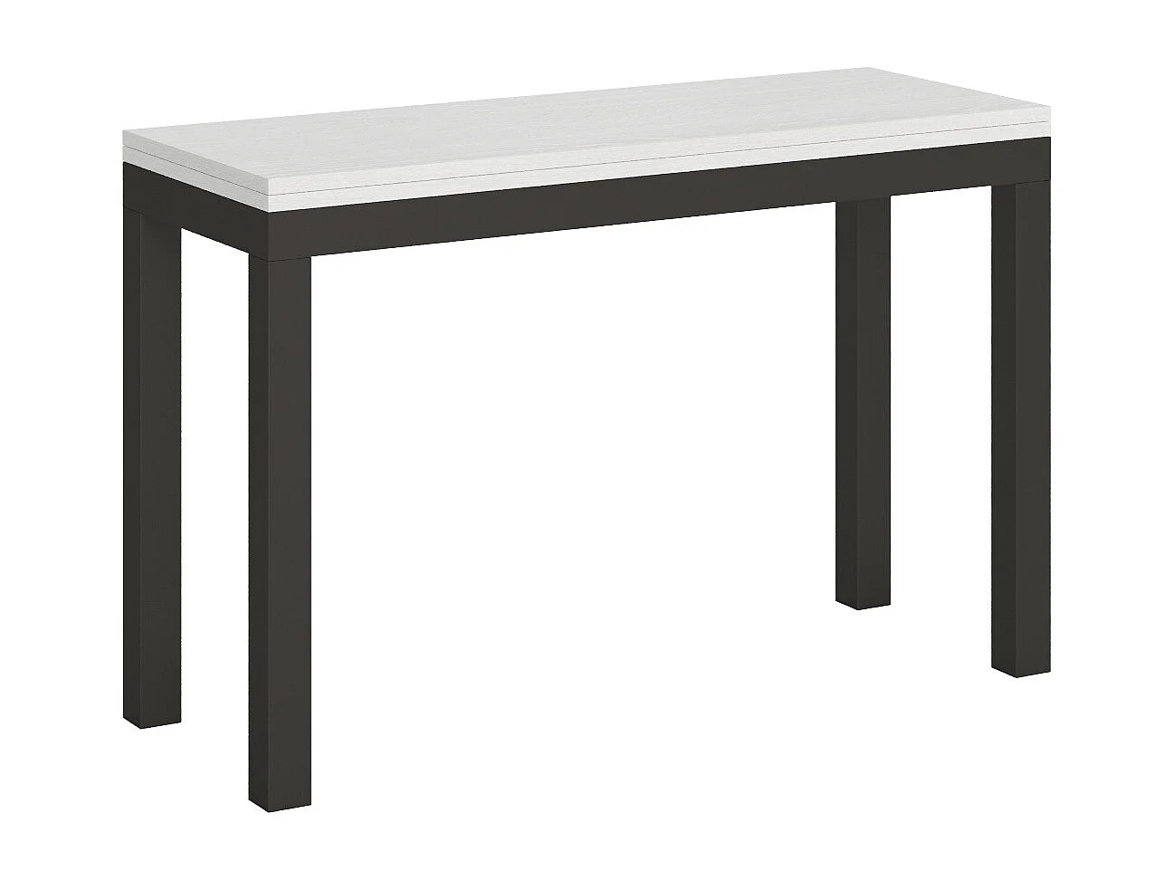 Table extensible portefeuille 120/200x45/90 cm Everyday Double Frêne Blanc cadre Anthracite