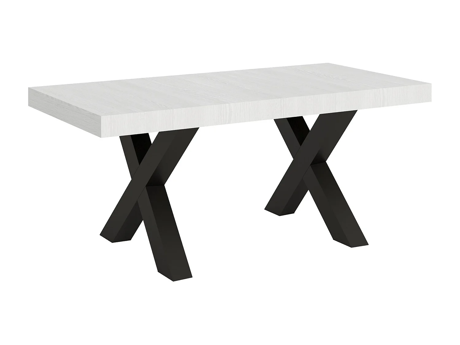 Table extensible 90x180/440 cm Traffic Frêne Blanc cadre Anthracite