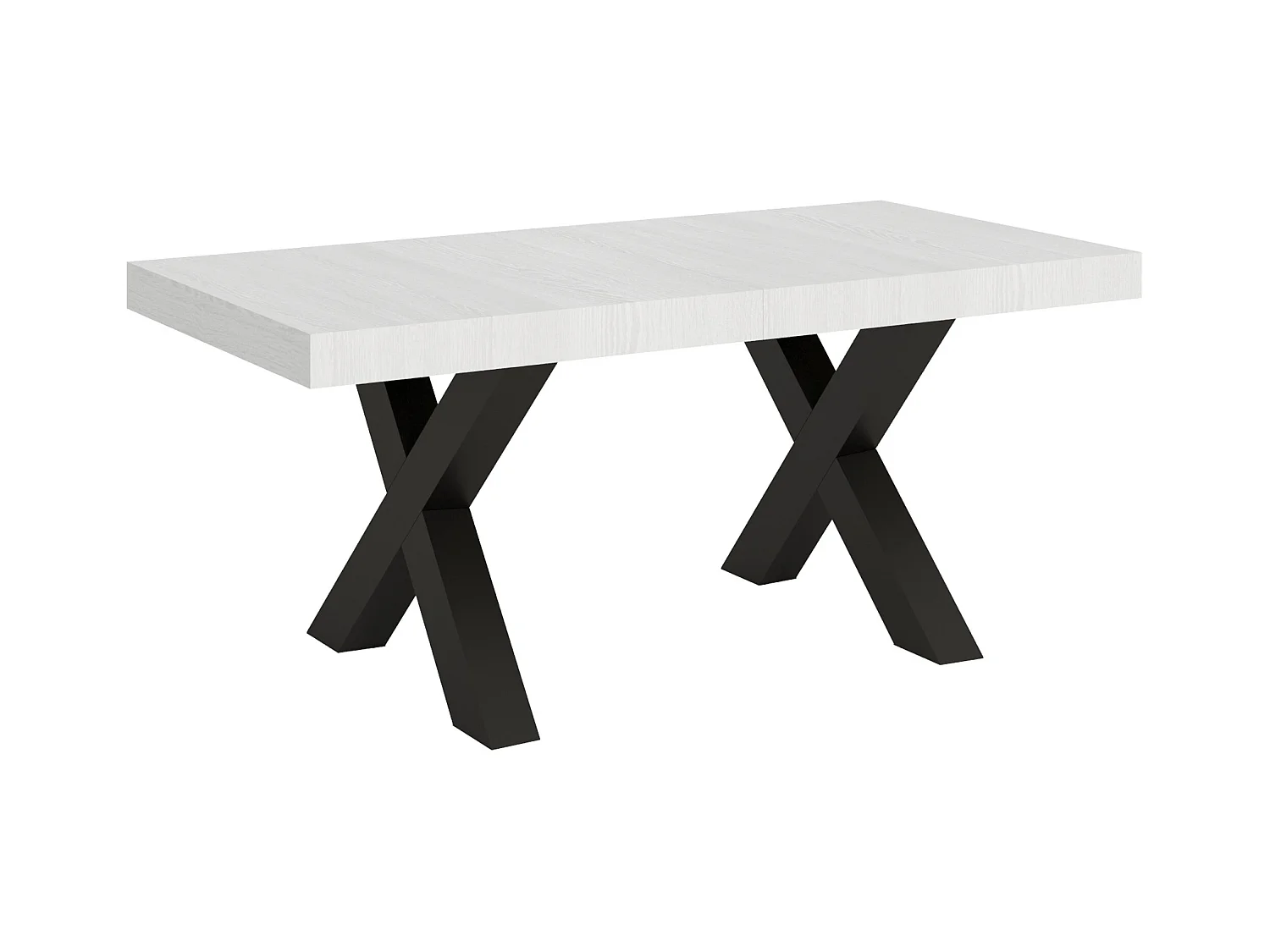 Table extensible 90x180/440 cm Traffic Frêne Blanc cadre Anthracite