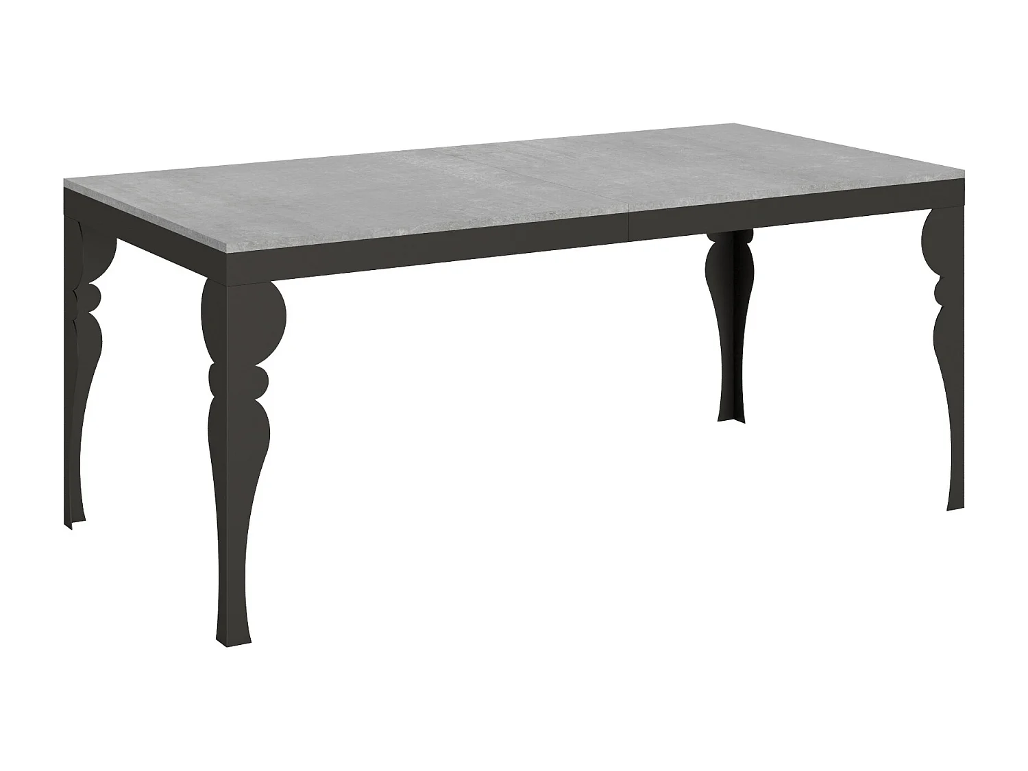 Ausziehtisch 180/284x90 cm Paxon Evolution Zement Gestell und Füße Anthrazit