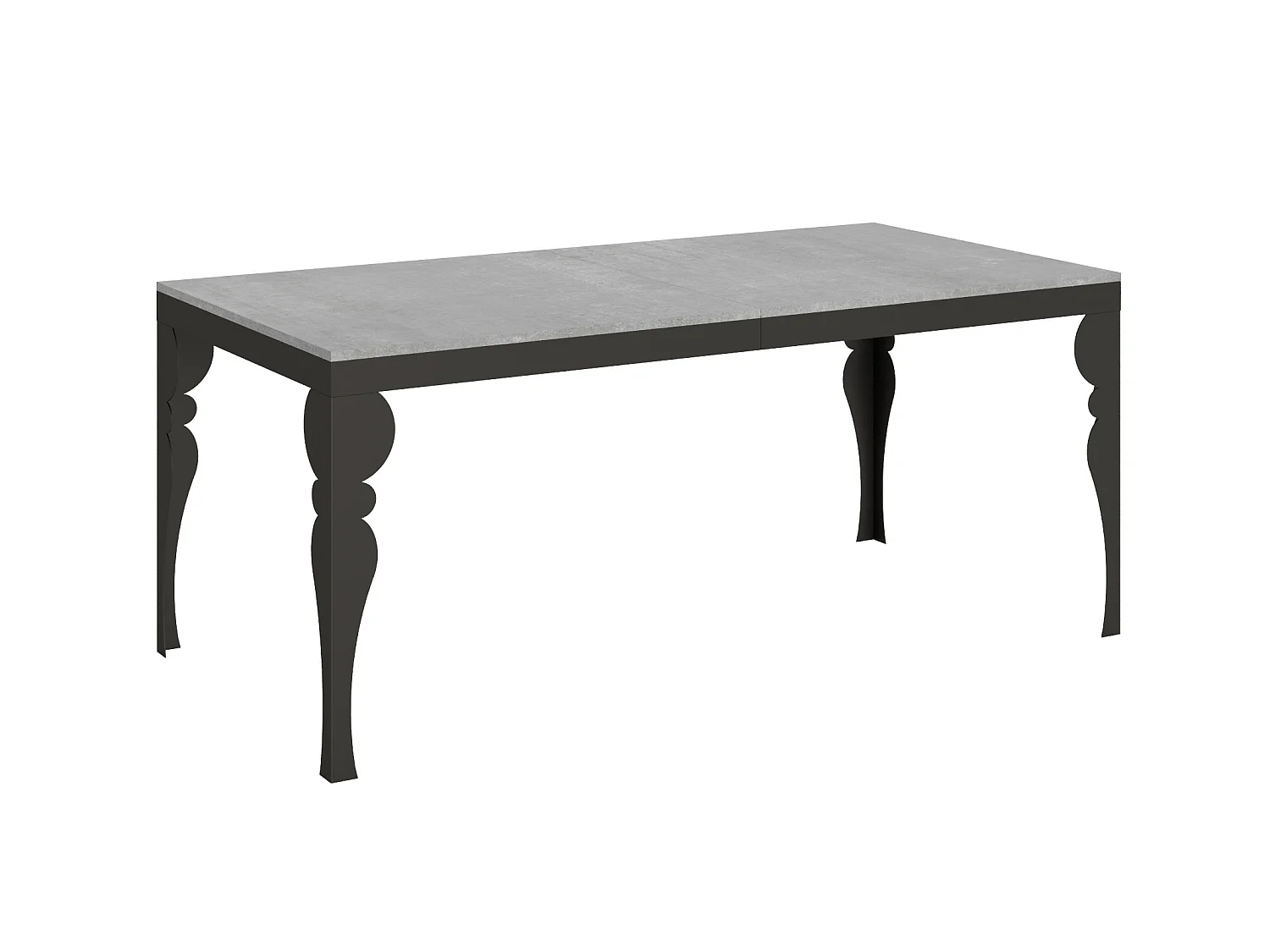 Ausziehtisch 180/284x90 cm Paxon Evolution Zement Gestell und Füße Anthrazit